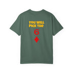 Magic Trick T-Shirt — “You Will Pick the 6” Card Trick Tee by Printify