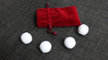Set of 4 Leather Balls for Cups and Balls (White w/White Stitching) by Leo Smetsers - Trick by Murphy's Magic Supplies, Inc.
