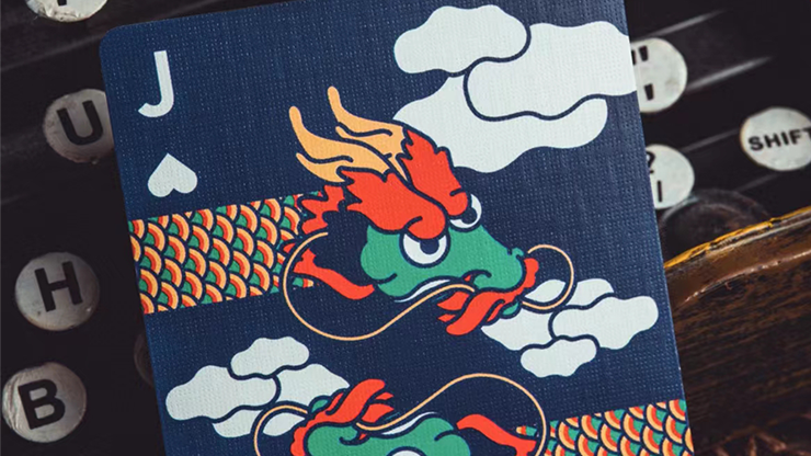 The Dragon (Blue Gilded) Playing Cards by Murphy's Magic Supplies, Inc.