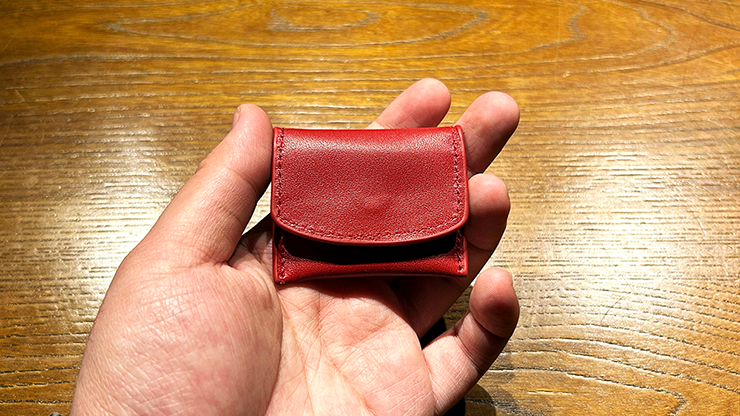 The Cowhide Coin Wallet (Red) by Bacon Magic by Murphy's Magic Supplies, Inc.