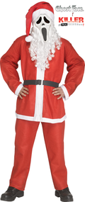 Pub Crawl Santa Ghost Face Scream Adult Costume Plus Size by HalloweenStore.com