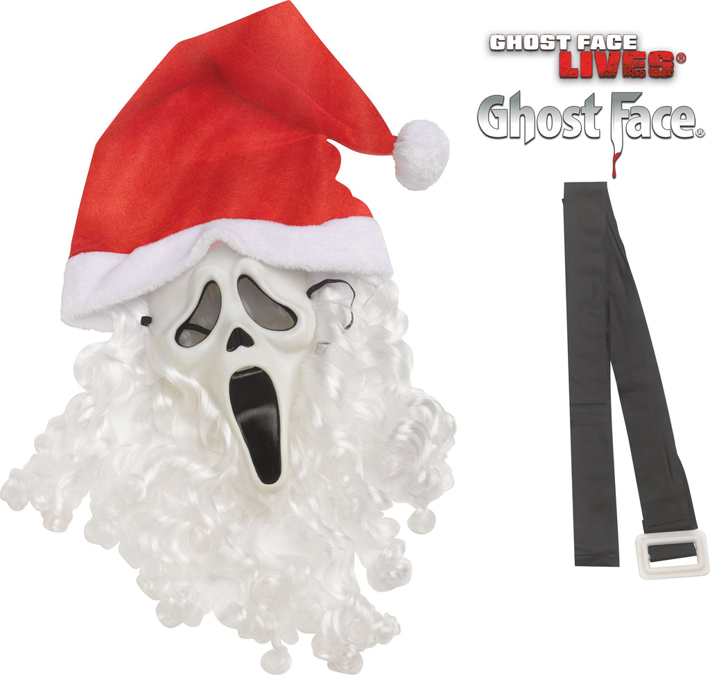 Pub Crawl Santa Ghost Face Scream Adult Costume Plus Size by HalloweenStore.com