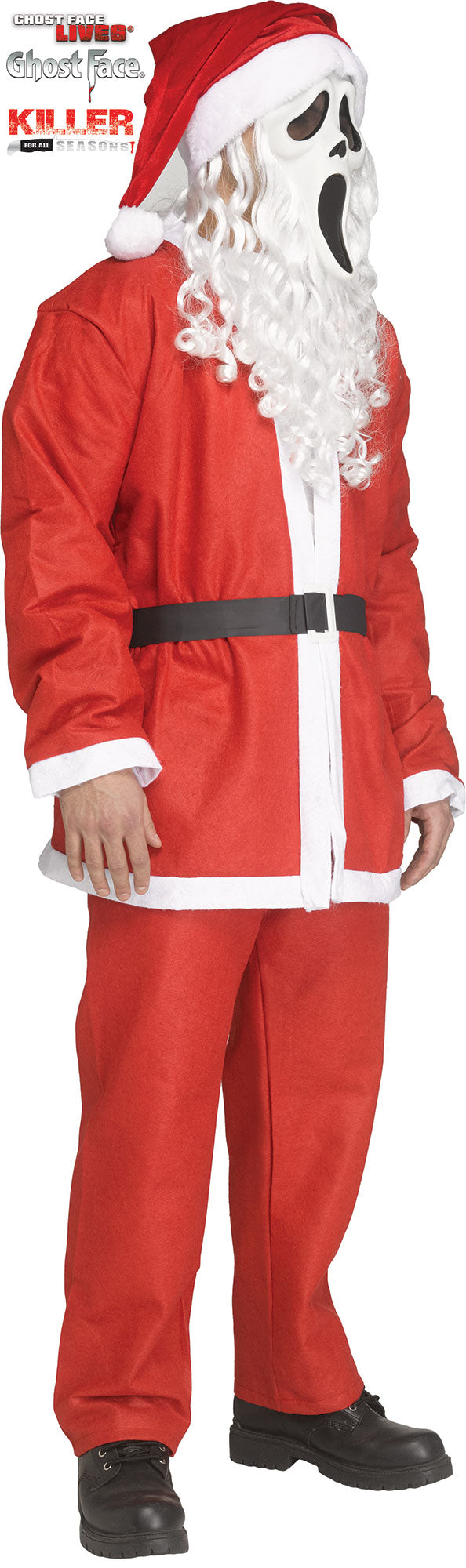 Pub Crawl Santa Ghost Face Scream Adult Costume Plus Size by HalloweenStore.com
