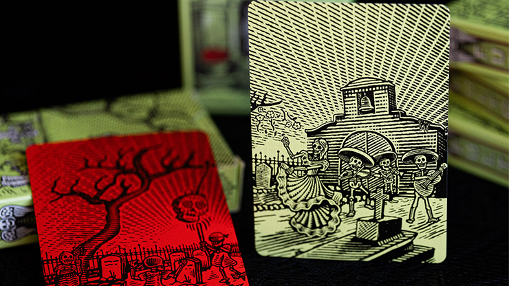 FULTON'S Day Of The Dead Green Edition Playing Cards by Murphy's Magic Supplies, Inc.