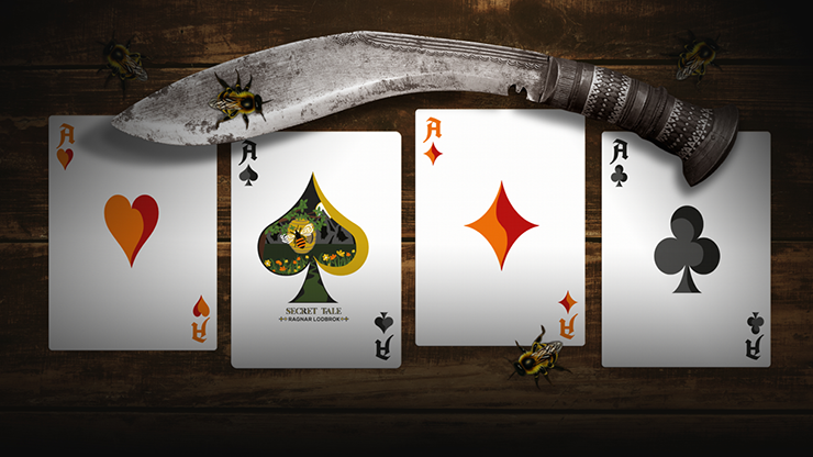 Secret Tale Ragnar MINI White Bee Playing Cards by Murphy's Magic Supplies, Inc.