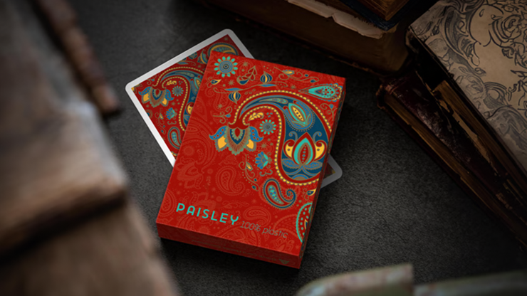 Plastic Paisley Poker Red Playing Cards by Dutch Card House Company by Murphy's Magic Supplies, Inc.