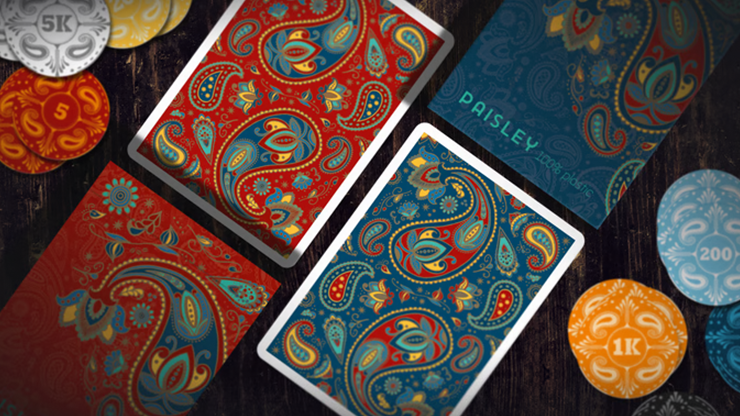 Plastic Paisley Poker Blue Playing Cards by Dutch Card House Company by Murphy's Magic Supplies, Inc.