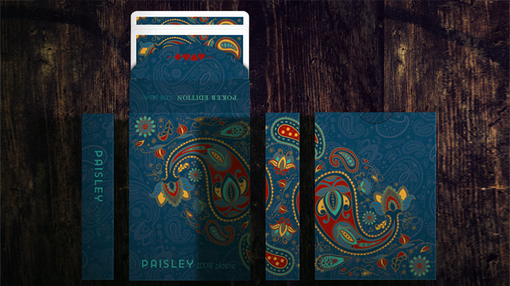 Plastic Paisley Poker Blue Playing Cards by Dutch Card House Company by Murphy's Magic Supplies, Inc.