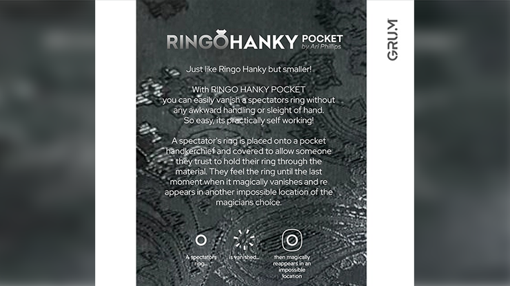 Ringo Hanky Pocket (Black for BABU) by GRUM® by Murphy's Magic Supplies, Inc.