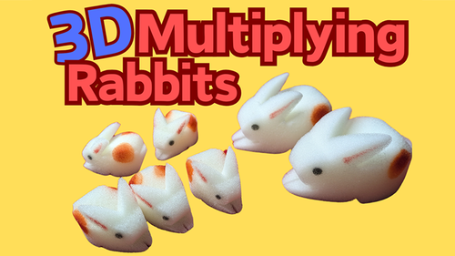 3D Multiplying Rabbits (7 Pc Mom and Pop with 5 babies) Set by Murphy's Magic Supplies, Inc.