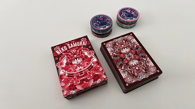 Neko Samurai (Red) Playing Cards by Murphy's Magic Supplies, Inc.
