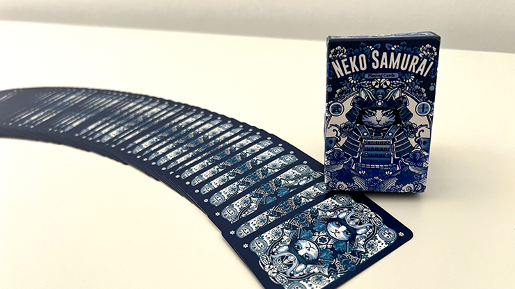 Neko Samurai (Mini Blue) Playing Cards by Murphy's Magic Supplies, Inc.