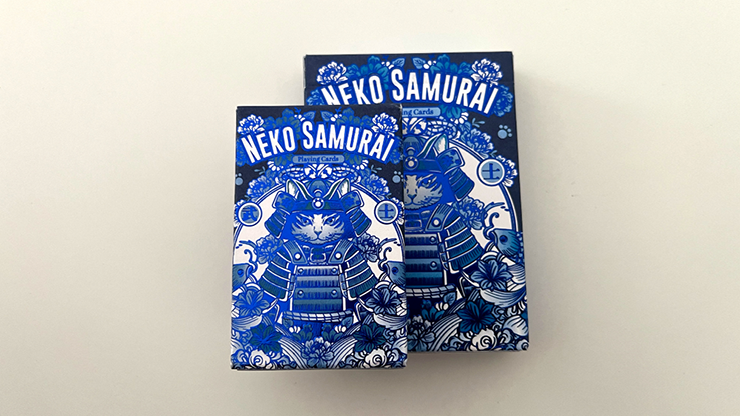 Neko Samurai (Mini Blue) Playing Cards by Murphy's Magic Supplies, Inc.