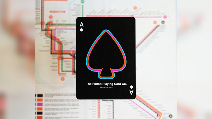 BLACK EDITION FULTON STREET MTA PLAYING CARDS (1972 VIGNELLI MAP EDITION) by Murphy's Magic Supplies, Inc.