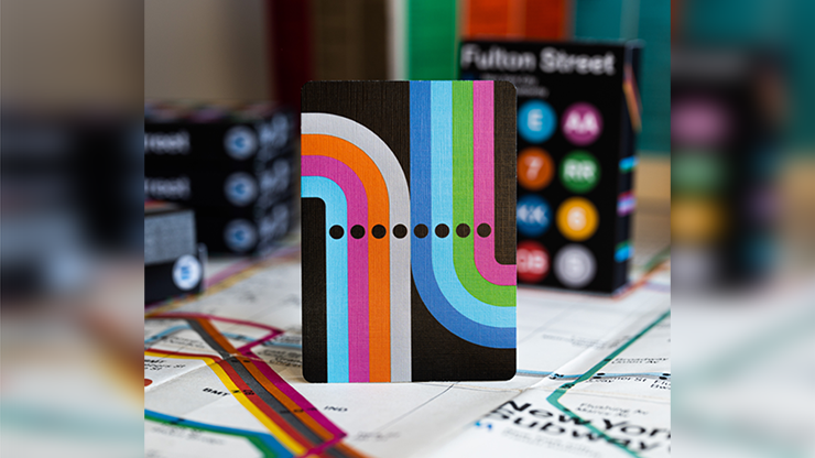 BLACK EDITION FULTON STREET MTA PLAYING CARDS (1972 VIGNELLI MAP EDITION) by Murphy's Magic Supplies, Inc.