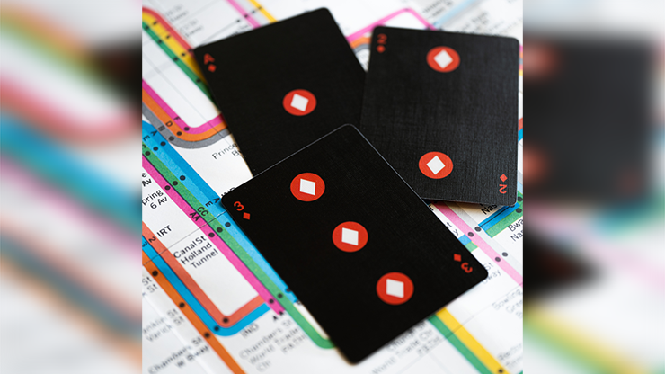 BLACK EDITION FULTON STREET MTA PLAYING CARDS (1972 VIGNELLI MAP EDITION) by Murphy's Magic Supplies, Inc.