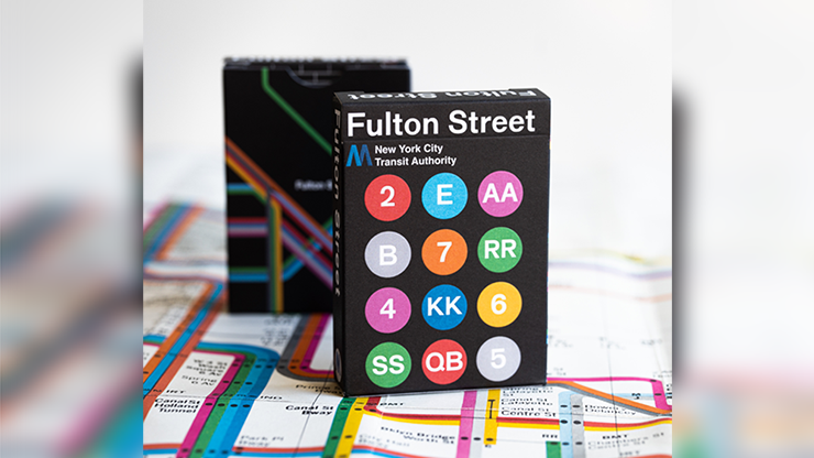 BLACK EDITION FULTON STREET MTA PLAYING CARDS (1972 VIGNELLI MAP EDITION) by Murphy's Magic Supplies, Inc.