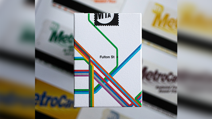 WHITE EDITION FULTON STREET MTA PLAYING CARDS (1972 VIGNELLI MAP EDITION) by Murphy's Magic Supplies, Inc.
