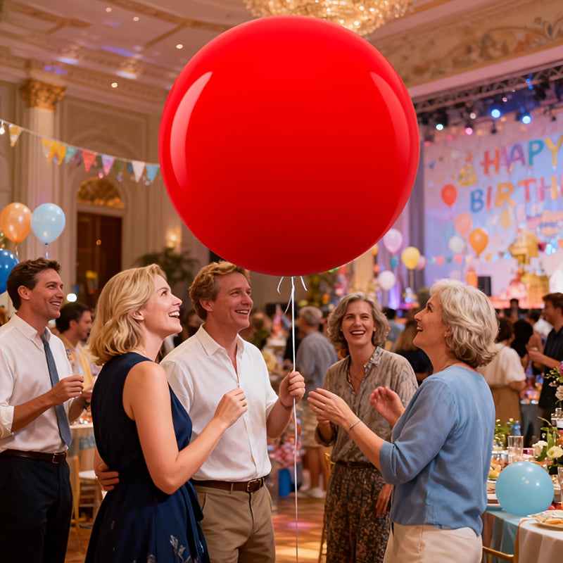 72-Inch Enormous Balloon | Black/White/Red, Ideal for Event Decorations, Weddings, Birthdays, Grand Openings, Restaurant Decor, New Year Celebrations, Christmas, And More, Made of Emulsion Material, Oval Design