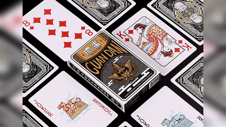 GUAN DAM -Warriors of the Three Kingdoms (Black) Playing Cards by YOKAGAME by Murphy's Magic Supplies, Inc.