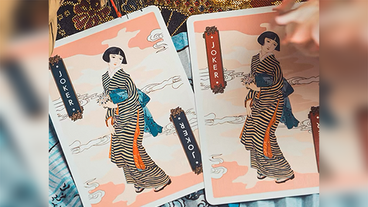 The Great Wave off Kanagawa V3 (Autumn Maple / Peachy Pink) Playing Cards by Murphy's Magic Supplies, Inc.