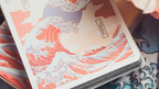 The Great Wave off Kanagawa V3 (Autumn Maple / Peachy Pink) Playing Cards by Murphy's Magic Supplies, Inc.