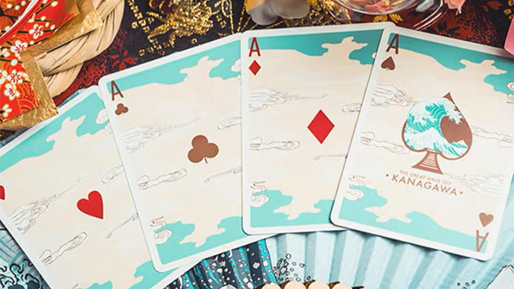 The Great Wave off Kanagawa V3 (Fresh Spring / Peppermint Green) Playing Cards by Murphy's Magic Supplies, Inc.