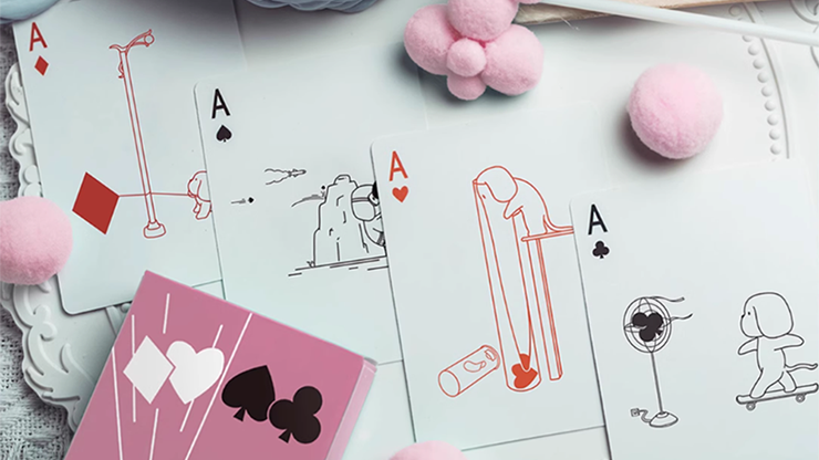 Diary of Kitten and Puppy - Puppy Pink Edition Playing Cards by Murphy's Magic Supplies, Inc.