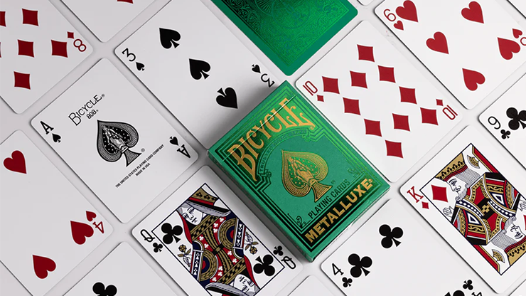 Bicycle Metalluxe Green Playing Cards by US Playing Card Co. by Murphy's Magic Supplies, Inc.