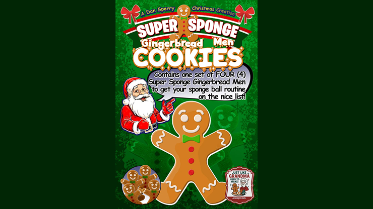 Super Sponge Gingerbread Men Cookies (4) by Murphy's Magic Supplies, Inc.