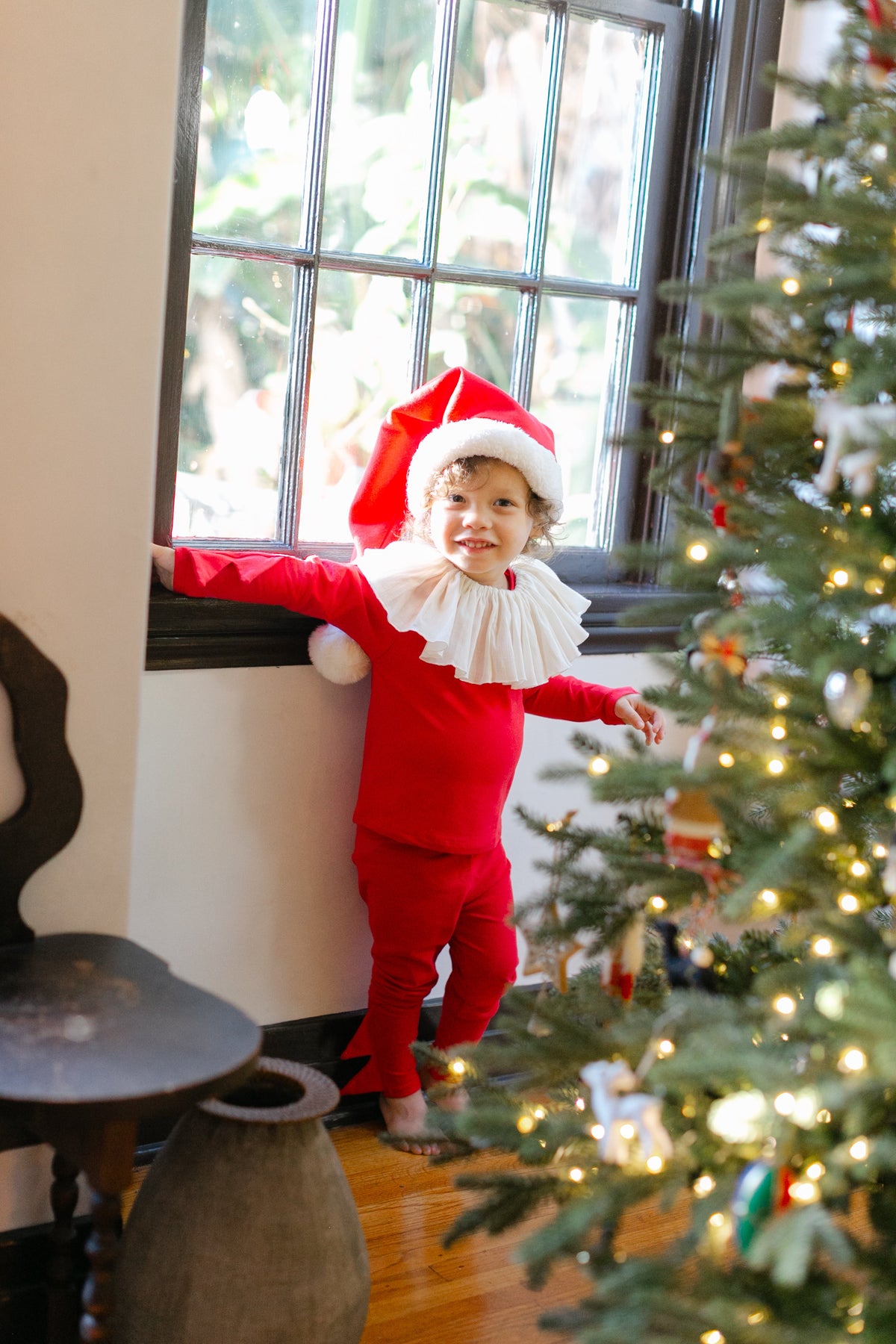 Red Holiday Elf Costume, Santa Costume by Band of the Wild