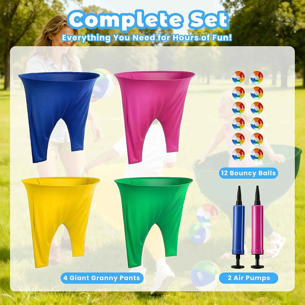 Grandma Pants Yard Games | Fun Inflatable Outdoor Party Games with Elastic Ball, Suitable for Group Participation, Polyester Material