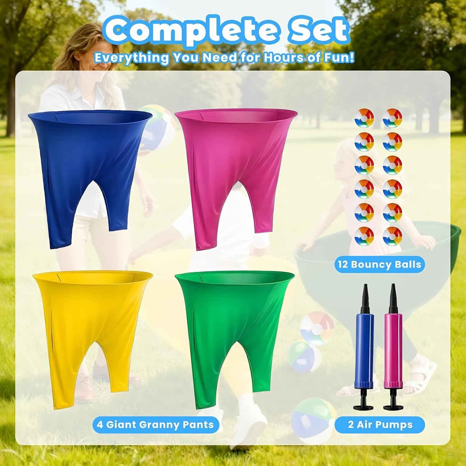 Grandma Pants Yard Games | Fun Inflatable Outdoor Party Games with Elastic Ball, Suitable for Group Participation, Polyester Material