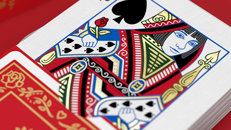 Red Roses Gold Foil Playing Cards (Fully Marked) by Murphy's Magic Supplies, Inc.