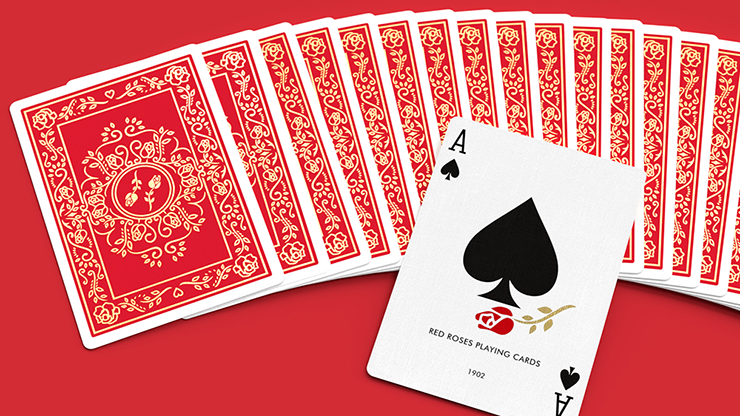 Red Roses Gold Foil Playing Cards (Fully Marked) by Murphy's Magic Supplies, Inc.