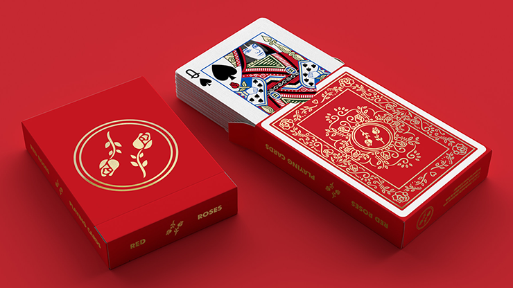 Red Roses Gold Foil Playing Cards (Fully Marked) by Murphy's Magic Supplies, Inc.