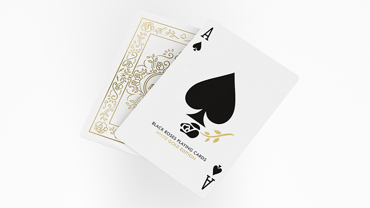 Black Roses White Gold Foil Playing Cards by Murphy's Magic Supplies, Inc.