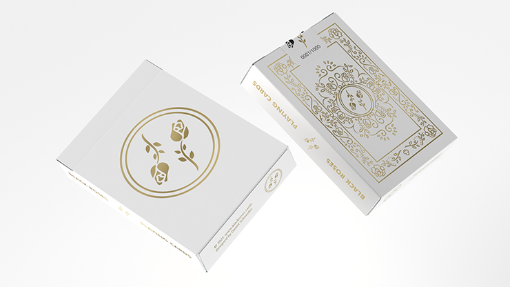 Black Roses White Gold Foil Playing Cards by Murphy's Magic Supplies, Inc.