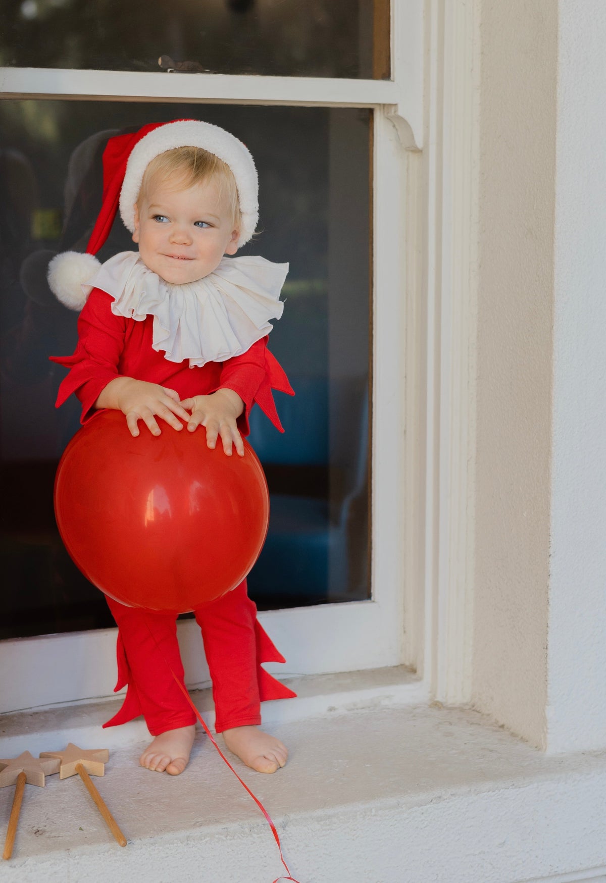 Red Holiday Elf Costume, Santa Costume by Band of the Wild