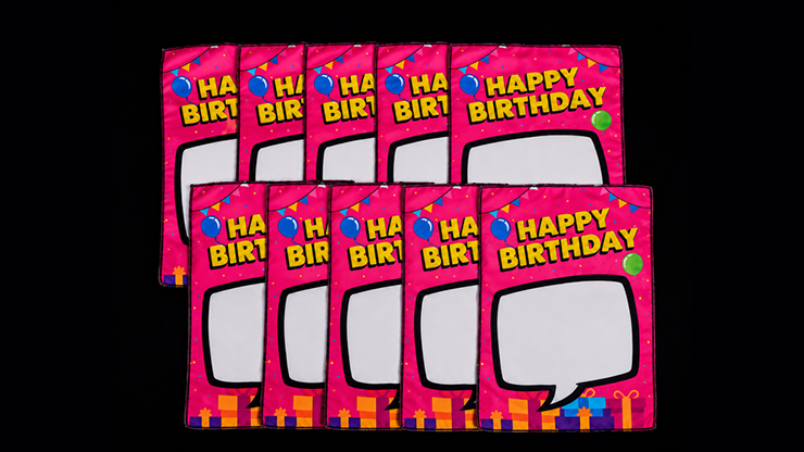 Birthday Silk Surprise REFILL (10 Silks) by PlayTime Magic DEFMA (Pink) by Murphy's Magic Supplies, Inc.