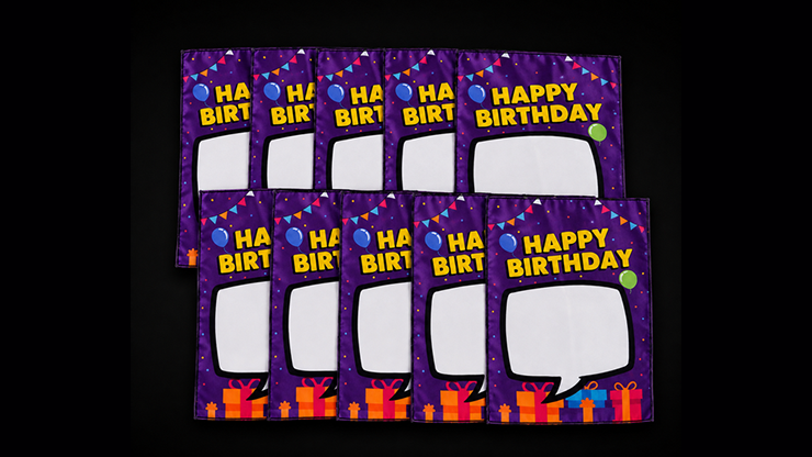 Birthday Silk Surprise REFILL (10 Silks) by PlayTime Magic DEFMA (Purple) by Murphy's Magic Supplies, Inc.