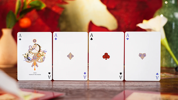 Year of the Horse (Red) Playing Cards by TCC Fashion by Murphy's Magic Supplies, Inc.