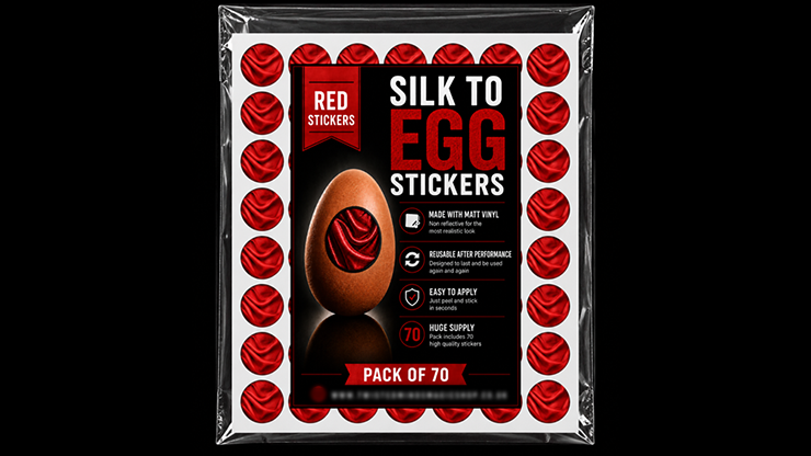 Silk to Egg Stickers (RED) Pack of 70 by Murphy's Magic Supplies, Inc.