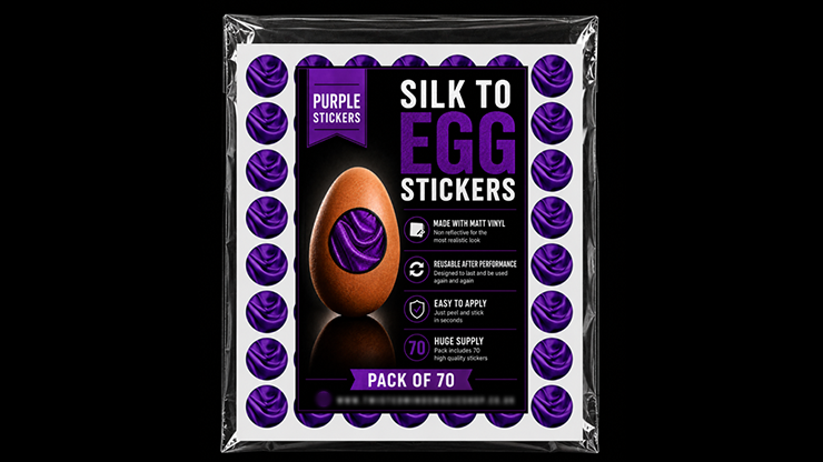 Silk to Egg Stickers (Purple) Pack of 70 by Murphy's Magic Supplies, Inc.