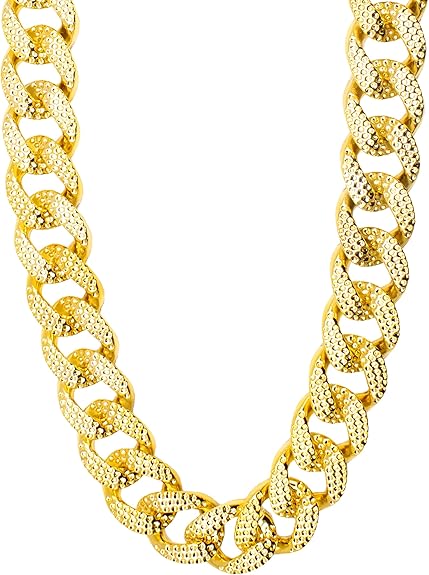 Adult Chain Pimp Cuban Link Gold Hip Hop Costume Necklace by HalloweenStore.com