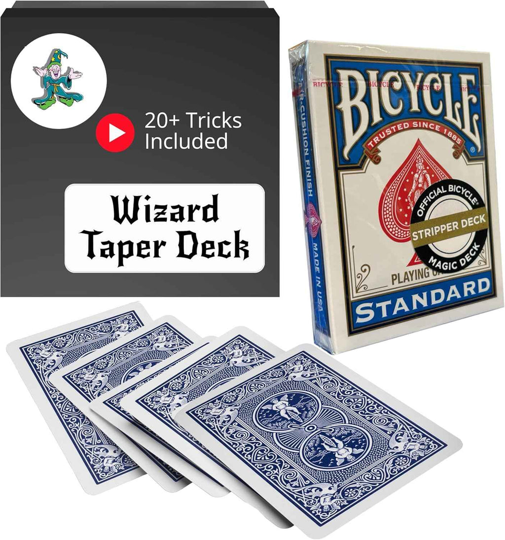 Teds Sterling Magic Professional Gimmicked Card Deck for Beginner to Pro Magicians, Appearing, Teleporting and Transforming Trick Cards (Blue Wizard Taper)