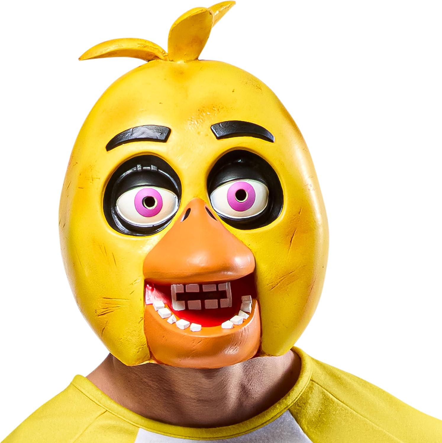 Chica Five Nights At Freddy's Overhead Latex Mask for Adults by HalloweenStore.com