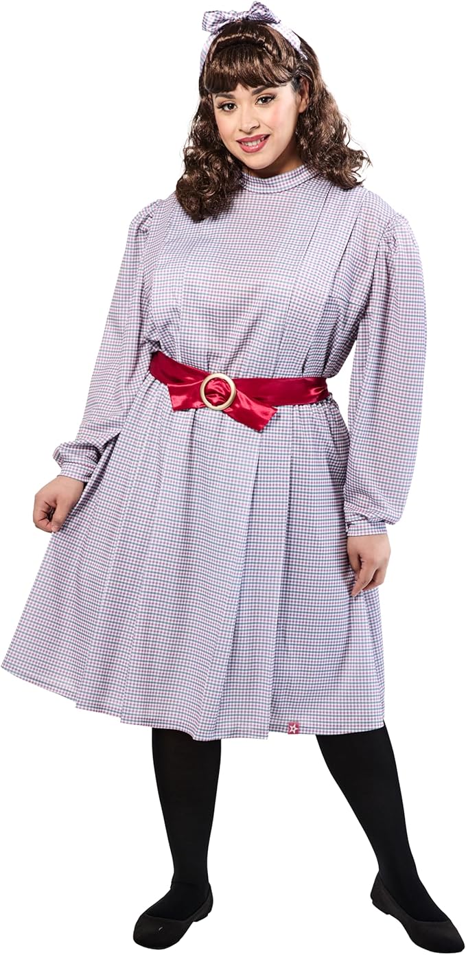 Samantha Parkington American Girl Doll Plaid Womens Costume Dress by HalloweenStore.com