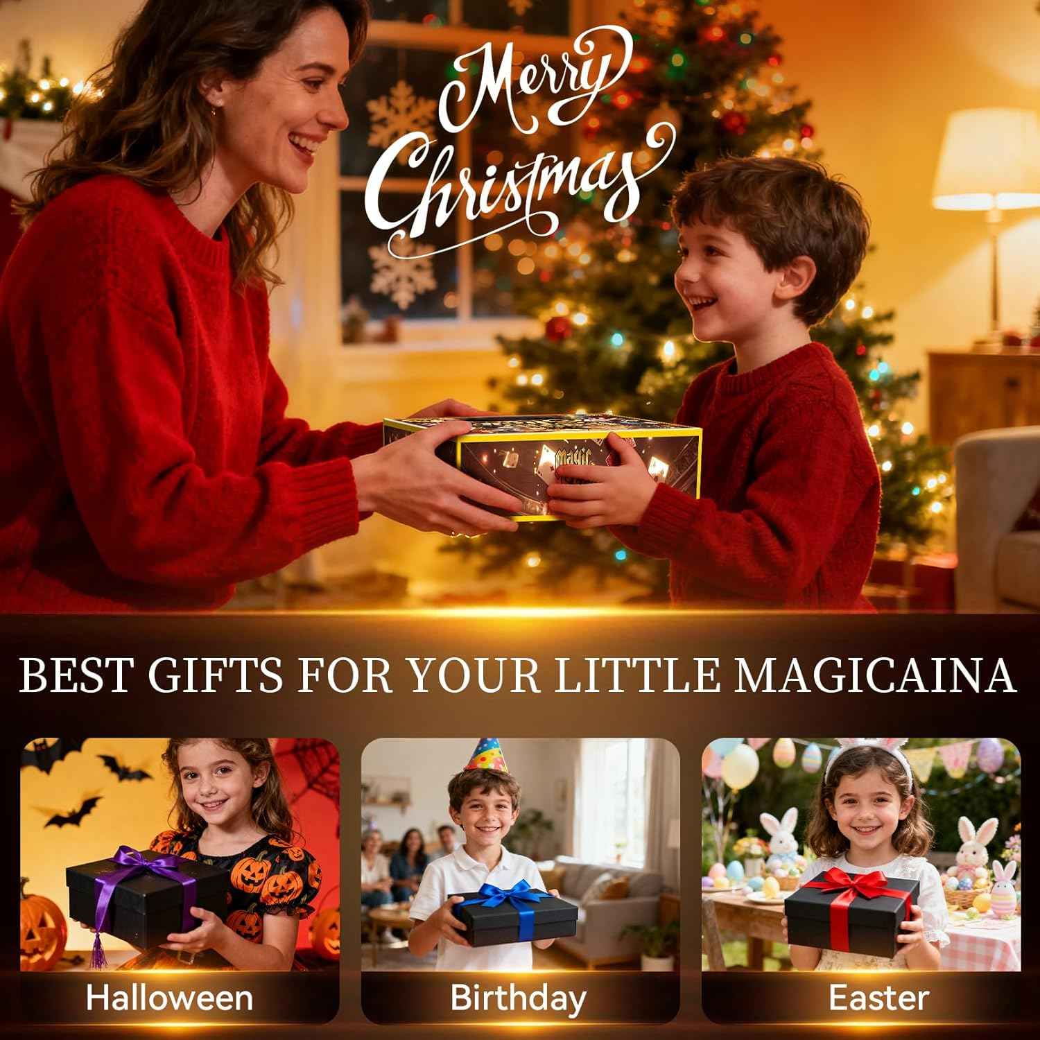 Nicella Magic Kit - 300  Magic Tricks for Kids Age 6-8 8-10 10-12, Magic Set Magician Toy with Video Instructions for Kid Beginners - Christmas Halloween Birthday Gifts Toys for Boys Girls Kids