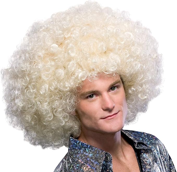 Super Afro Wig Blonde Unisex For Adults by HalloweenStore.com